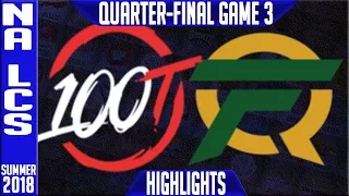 100 vs FLY Highlights Game 3 | NA LCS Playoffs Quarter-final Summer 2018 | 100 Thieves vs FlyQuest