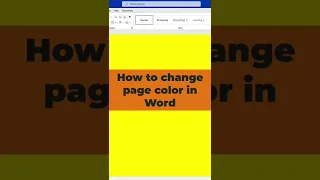 How to change page color in Microsoft Word document #tutorial #officeword #words