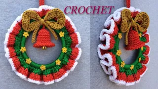 Corona Navideña a crochet