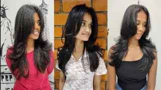 medium layer haircut / butterfly haircut / step by step / tutorial / in hindi /