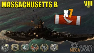 Massachusetts B 7 Kills & 147k Damage | World of Warships Gameplay