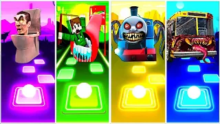 Skibidi Toilet Wars vs Extra Slide vs Cursed Thomas Train EXE vs Bus Eater - Tiles Hop Rush