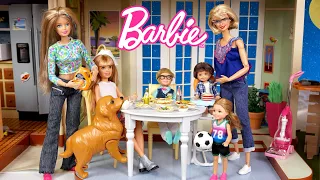 Barbie New Dollhouse Family Morning & Evening Routine