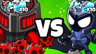 Ultra boosted Super Mines VS. Ultra boosted Legend Of The Knight (Bloons TD 6)