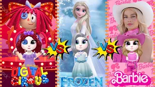 My Talking Angela’m 2  Ragatha vS Barbie 💗 vS Frozen Of Elsa In Angela 2  cosplay