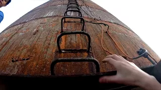 Climbing an abandoned chimney in Kremikovci factory