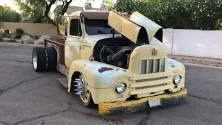 1956 International Harvester R-190 Custom Rat Rod Build Dually Alcoa 24 Rims