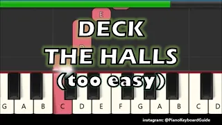 Deck The Halls 🎅🎄Right Hand Slow and Easy Piano Tutorial - Christmas Song