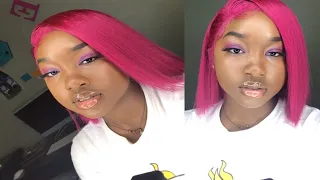 WATERCOLOR METHOD ON 613 HAIR + CHERRY PINK FULL LACE WIG INSTALL ft. ELVA HAIR WIGS