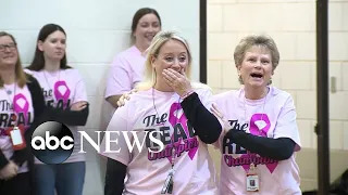 School serenades teacher battling cancer with 'Fight Song'