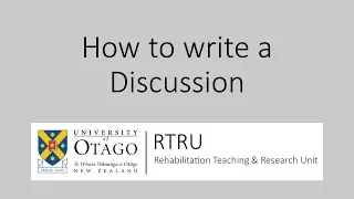 Writing a discussion for a research paper or thesis
