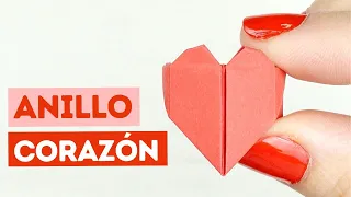 💖 Cómo hacer un anillo de papel en forma de corazón