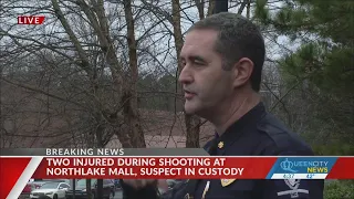 CMPD hold news conference on Northlake Mall shooting; 2 injured, 1 in custody