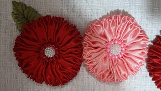 Flores 🌹de cetim para toalhas modelo 161 parte 1
