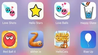 Red Ball 4 Love Shots & Hello Stars Happy Glass - Love Balls / Hello Cats / Rise Up ( 8 Ios Games)