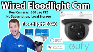 ✅ Dual Lens Wired 360 Deg Security Camera with AI Tracking - Eufy Floodlight E340 - Local Storage