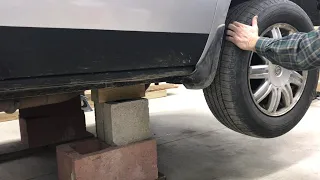 jacking a car up REALLY HIGH so you have room to work under it