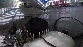 GoPro inside a Dishwasher with Charred Pan (Bad Idea, made water nasty) full cycle