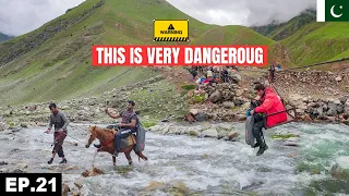 Crossing the Wild River on Horse on the Hike to Dudipatsar Lake 🇵🇰 EP.21 | North Pakistan Motorcycle