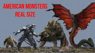 [KONG VS GODZILLA] American Monsters Real Size and comparing their roar  [PART 2]