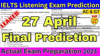 27 APRIL 2024 IELTS LISTENING PRACTICE TEST 2024 WITH ANSWERS | HARD IDP IELTS EXAM PREPARATION 2024