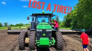 Scary Moment on The Farm - Dad Lost a FRONT tire!!