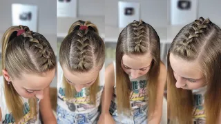 Dos peinados en uno para niñas / Peinados faciles con trenzas / Easy dutch braid tutorial