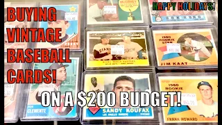 Baseball Card Shop Tour - Buying Vintage Sports Cards on a $200 Budget! (T206 & Topps 1954!)