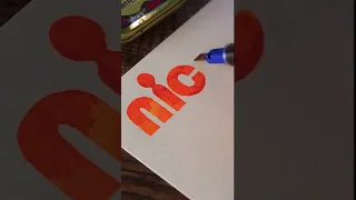 Nickelodeon logo art with calligraphy pen #shots #nickelodeon #cartoon #artwork #logoart