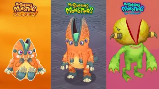 ALL Dawn of Fire Vs My Singing Monsters Vs The Lost Landscapes Redesign Comparisons ~ MSM