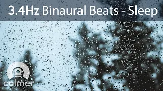 3.4Hz - Binaural Beat | Deep Sleep to Reduce Stress | Insomnia | Soft Rain, Crickets and Thunder