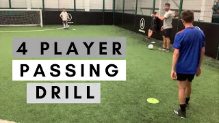 BRAND NEW 4 Player Passing Drill (Explanation and Coaching) Football Coaching Drills