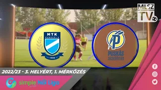 MTK Budapest - Puskás Akadémia FC | 5-3 | Simple Női Liga | 3. helyért, 1. mérkőzés | MLSZTV