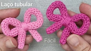 Laço de crochê fácil - Cordão de tricotin