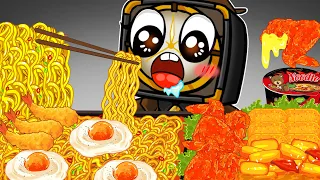 Cameraman Multiverse Mukbang Fried Chicken, Spicy Noodles| Convenience Store Food |Cartoon Animation