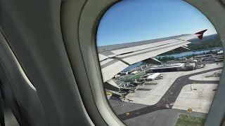 Wingview Cabin MSFS Fenix A320 Take Off Linate, Milan Italy (LIML) 36 passing Monza & over the Alp's