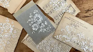 Creating Beautiful Papers using Texture Paste (aka drywall spackle) and Stencils