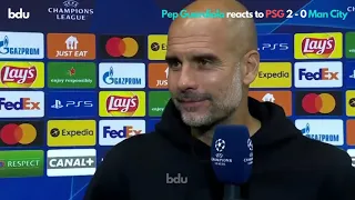 🔴 Pep Guardiola reacts to PSG 2 - 0 Man City