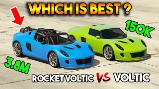 GTA 5 ONLINE : $3.8M CAR (ROCKET VOLTIC) VS $150K CAR (VOLTIC)  (WHICH IS BEST?)