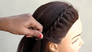 Simple Braided Hairstyle For Everyday || Everyday Hairstyle For Medium Hair || Side Braid Hairstyle