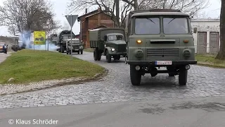 Abfahrt der Militärfahrzeuge in Egeln, Oldtimerausfahrt 2019