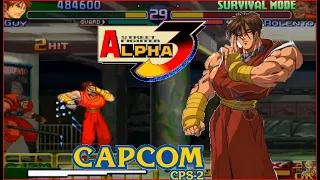 Street Fighter Alpha 3 Expert Difficulty Survival Mode Guy Playthrough