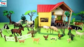 Horse Stable and Farm Animals Barn Toys For Kids - Learn Animals Names Video