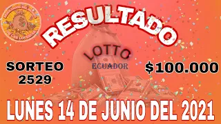 RESULTADOS LOTTO REVANCHA SORTEO #2529 DEL DÍA LUNES 14 DE JUNIO 2021 "LOTERIA DE ECUADOR"