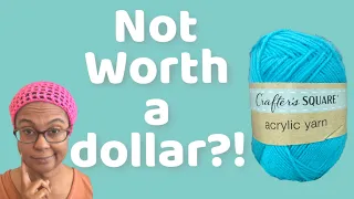 Crafter’s Square Dollar Tree Yarn Review for Crocheting and the Knitting Machine