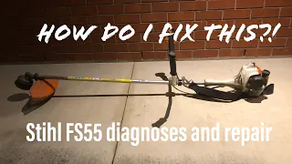 Broken (won’t start) Stihl FS55 gas trimmer diagnoses and fix