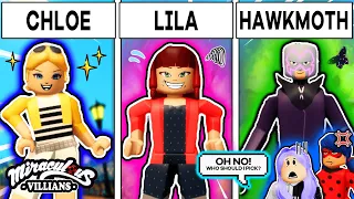 Miraculous VILLAINS: Chloe Family vs Lila Family vs Hawk Moth Family (Roblox Miraculous Movie 🏠)