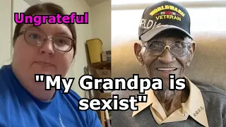 Narcissist woman bullies her Grandpa