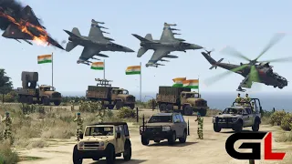 Air Attack on Indian Military Weapons Convoy | Pakistan-India War - GTA 5