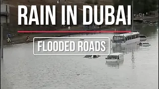 Heavy rain in Dubai and water on roads #rainindubai